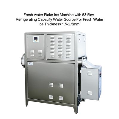 주문 Freshwater Flake Ice Machine with 53.8kw Refrigerating Capacity 10000kg/24h Production and 1.5-2.5mm Ice Thickness online manufacture